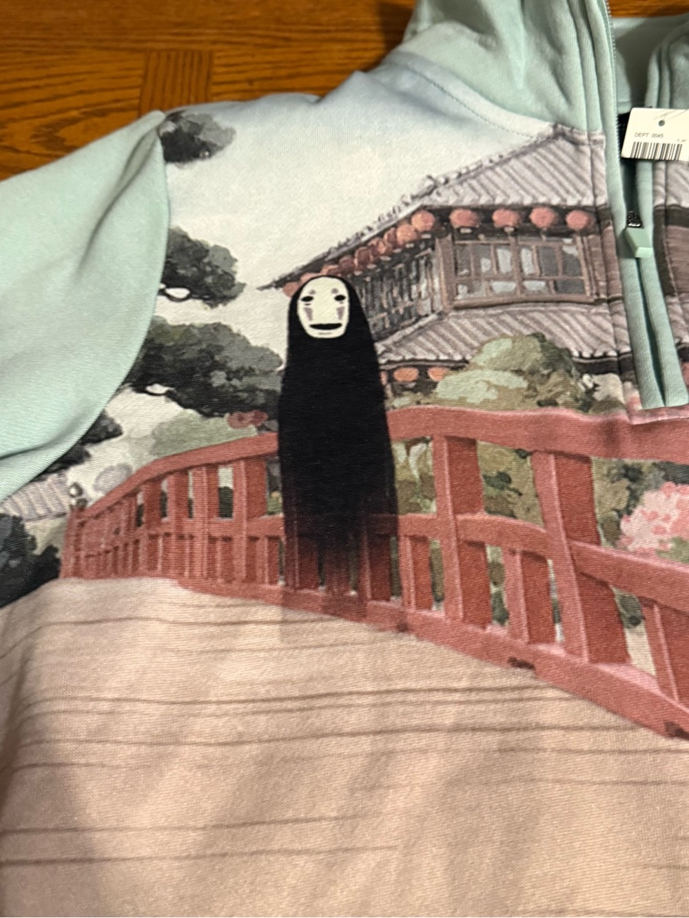 Studio Ghibli Spirited Away Chihiro & No Face Quarter Zip Sweatshirt Sz M NWT - Picture 7 of 16